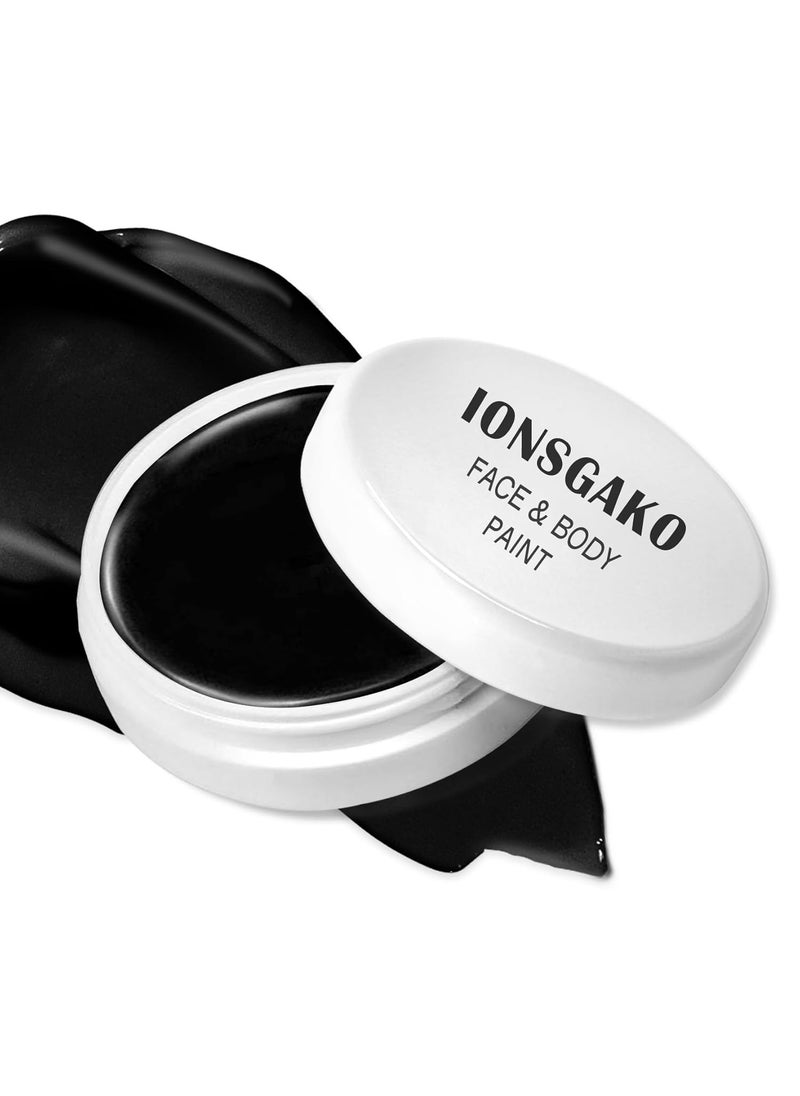 IONSGAKO - Black Face & Body Paint Palette - Oil Based Professional Makeup for Halloween, Clown, Stage, Zombie & Vampire - Image 1