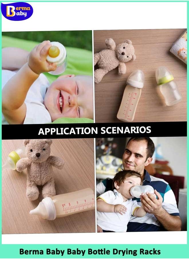 Berma Baby رف تجفيف زجاجات الأطفال، منظم صندوق تخزين زجاجات الرضاعة الكبير مع غطاء، منظم خزانة المطبخ المحمول، مصفاة سهلة التنظيف، مجفف متين على سطح الطاولة (أزرق)  - Image 5