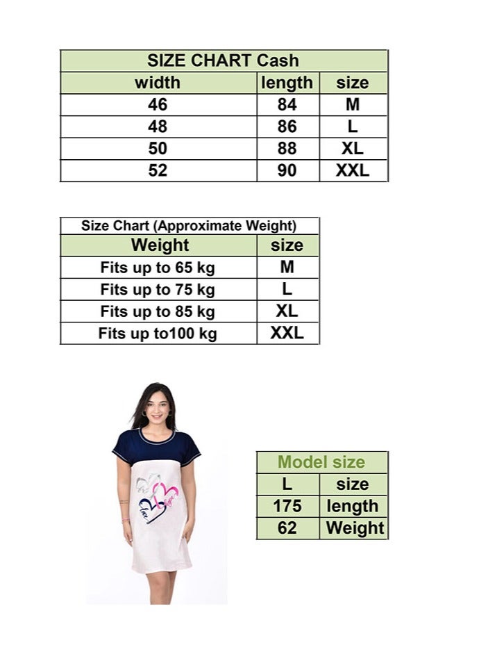 Stylish Women's 100% Cotton Beach Cover-Up Dress – Short Sleeve Nightshirt – Lightweight Summer Home & Beachwear in Pink × Navy – Perfect for Relaxing, Sleeping & Sunny Days  - Image 5
