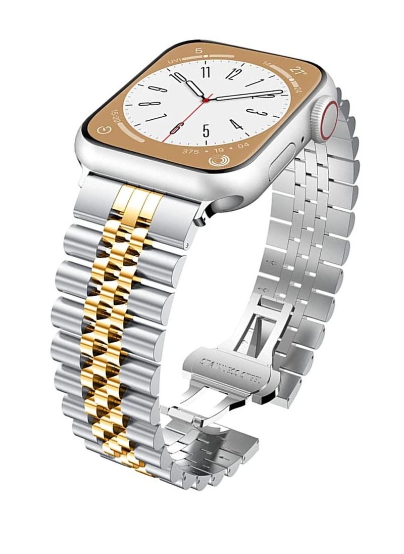 miYou Bluetooth Call Stainless Steel Men Sports Fitness Tracker IP67 Waterproof Smartwatch For IOS Android - Silver/Gold  - Image 1