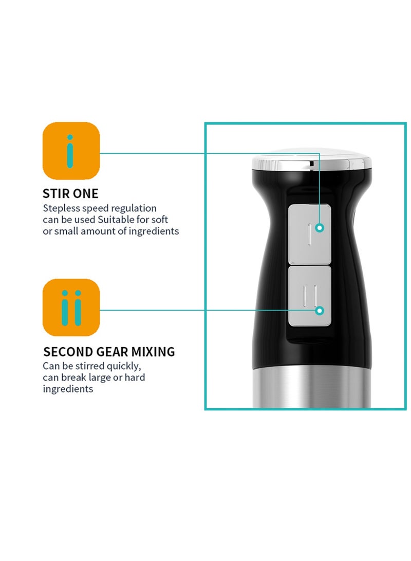 لاك لايش خلاط محمول للمطبخ ، 300 واط ستانلس ستيل ، 2 سرعات ، رمادي - Image 2