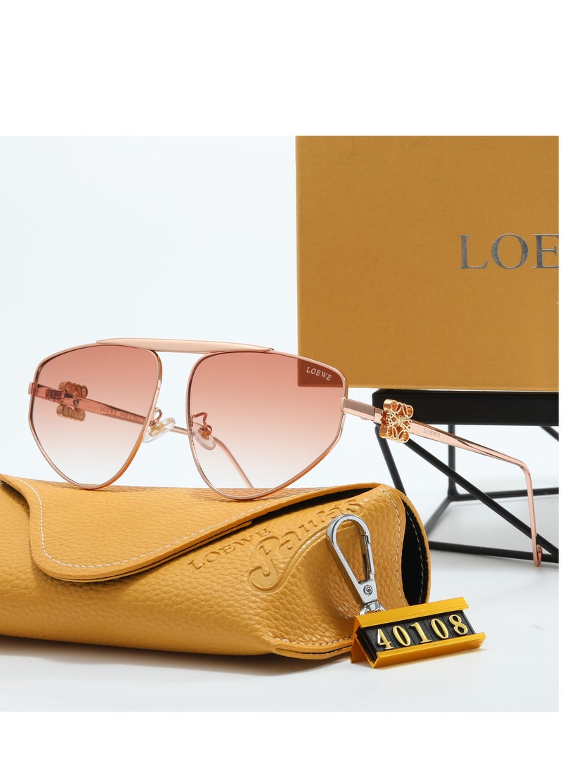 LOEWE Rose Gold Gradient Aviator Sunglasses