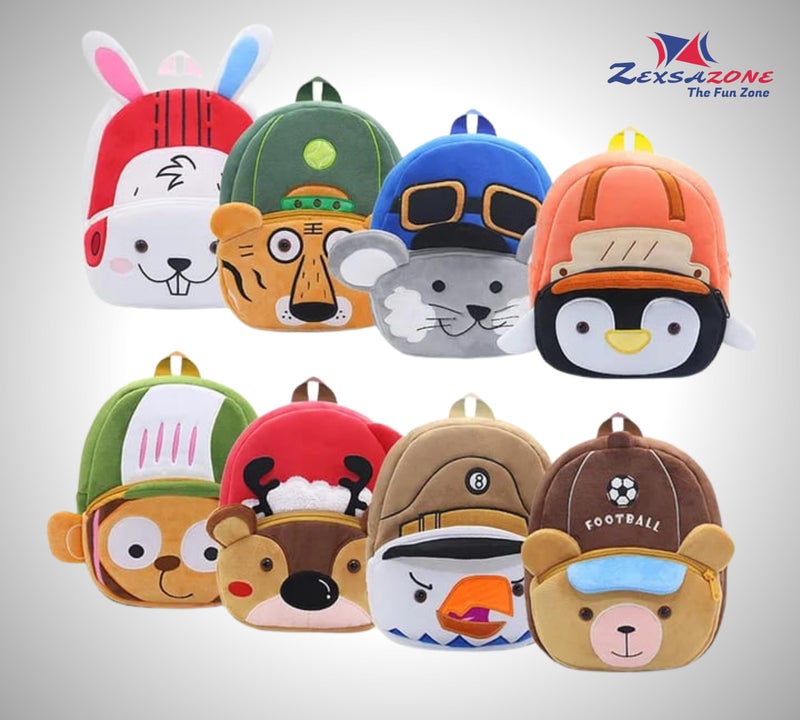 ZEXSAZONE Kids Velvet School Bag | Soft Plush Backpack for Baby Boys & Girls | Toddler & Preschool Picnic Bag (2-5 Years) - Image 4