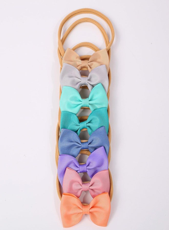 XIMA Baby Girls Headbands with Hair Bows,Solid Ribbon Bows with Elastic Nylon Head Bands Hair Accessories for Infants Preemie and Newborn Kids Pack of 34 - Image 3