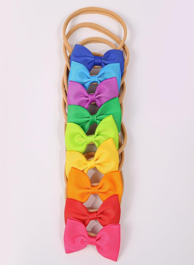 XIMA Baby Girls Headbands with Hair Bows,Solid Ribbon Bows with Elastic Nylon Head Bands Hair Accessories for Infants Preemie and Newborn Kids Pack of 34 - Image 5