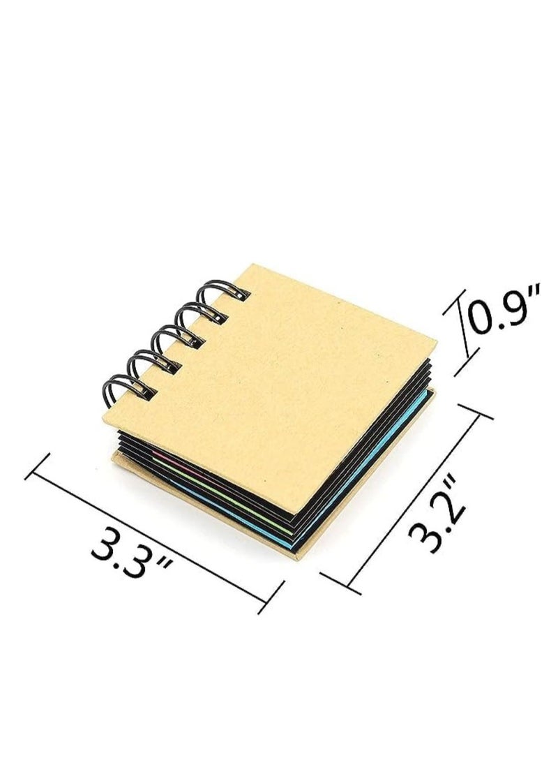 Oasisgalore Mini Spiral Notepad, Kraft Cover with Sticky Notes and Page Markers, 250 Sheets/Pad, Ideal for Students  - Image 2