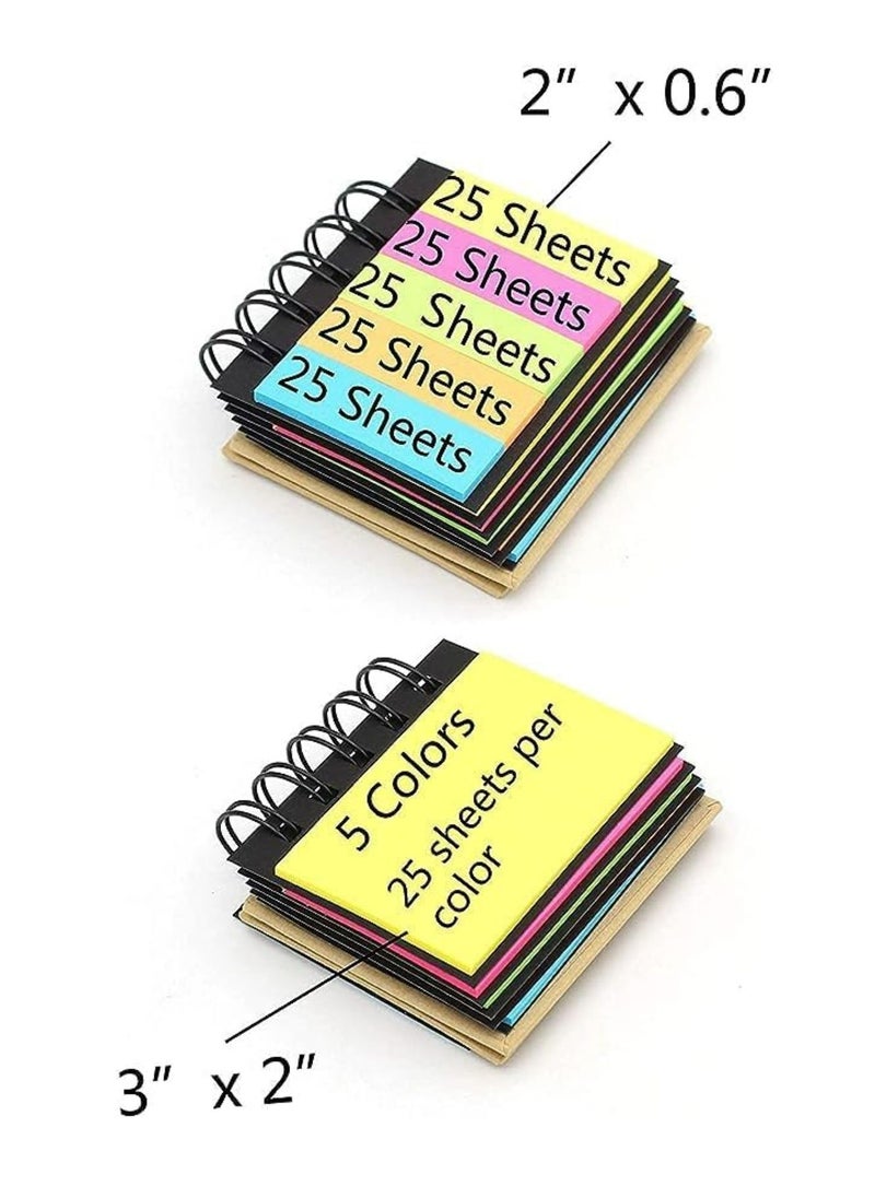 Oasisgalore Mini Spiral Notepad, Kraft Cover with Sticky Notes and Page Markers, 250 Sheets/Pad, Ideal for Students  - Image 3