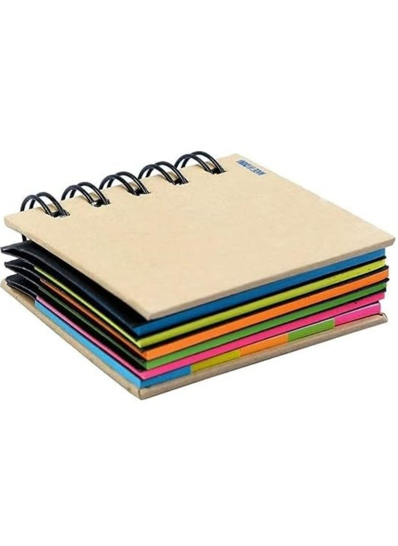 Oasisgalore Mini Spiral Notepad, Kraft Cover with Sticky Notes and Page Markers, 250 Sheets/Pad, Ideal for Students  - Image 5