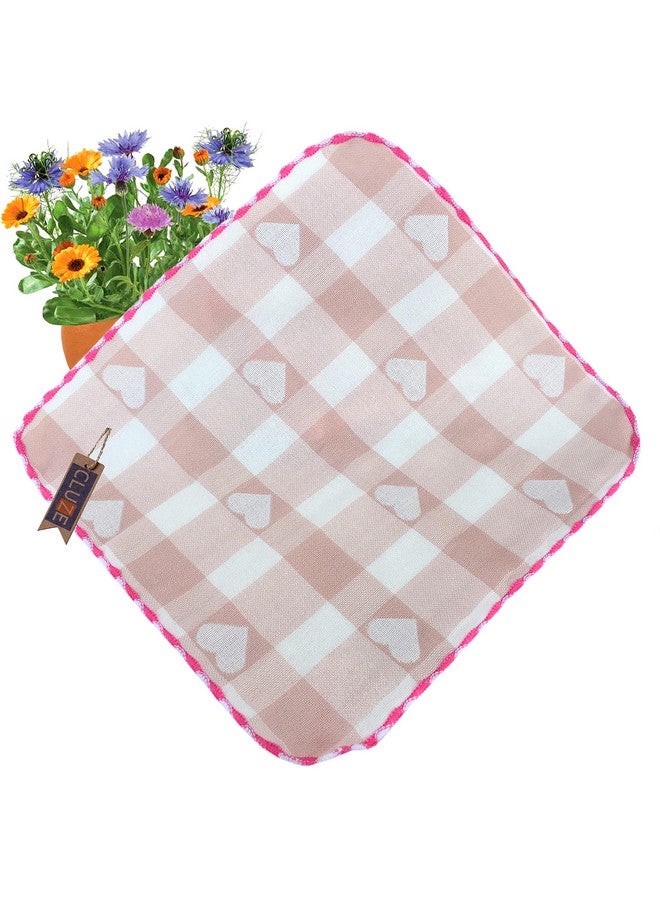 CLUZE Women Heart Printed Handkerchief - Cotton Hanky, Face Towel (Light Color) (Size 25x25 cm) (Pack Of 6 Pc) (6) - Image 3