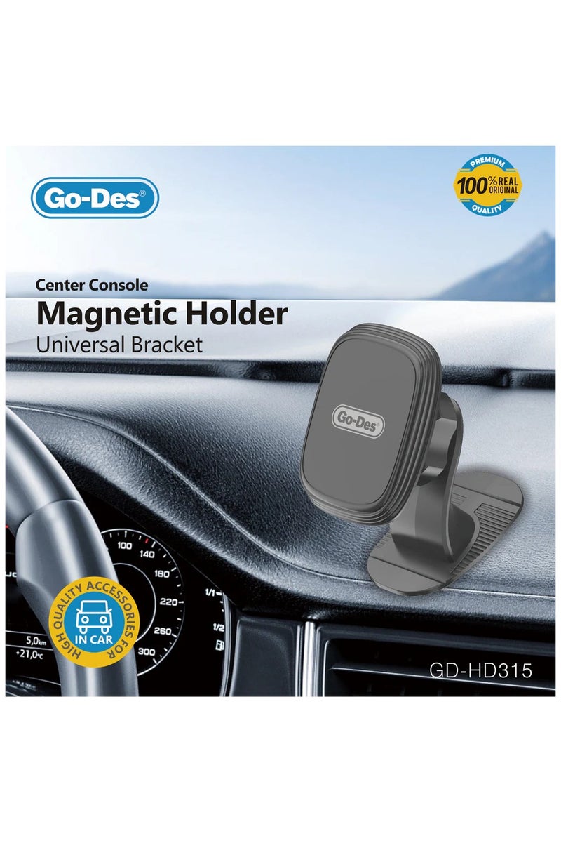 GO-DES Mini Magnetic Car Phone Holder with 360 Degree Rotation and Strong Triangular Lock Used for Dashboard Center Console - Image 2