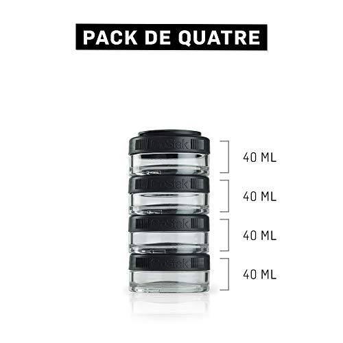 BlenderBottle بلندر بوتل جوستاك تويست إن لوك تخزين الجرار، 40cc 4-باك، أسود - Image 2