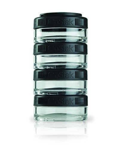 BlenderBottle بلندر بوتل جوستاك تويست إن لوك تخزين الجرار، 40cc 4-باك، أسود - Image 1