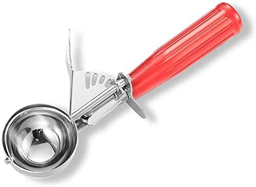 KERFORA Stainless Steel Ice Cream Scooper with MultiColor Handle Fruit Cookie Scoop Set with Trigger Release - Image 1