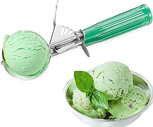 KERFORA Stainless Steel Ice Cream Scooper with MultiColor Handle Fruit Cookie Scoop Set with Trigger Release - Image 2