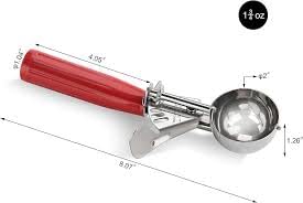 KERFORA Stainless Steel Ice Cream Scooper with MultiColor Handle Fruit Cookie Scoop Set with Trigger Release - Image 3