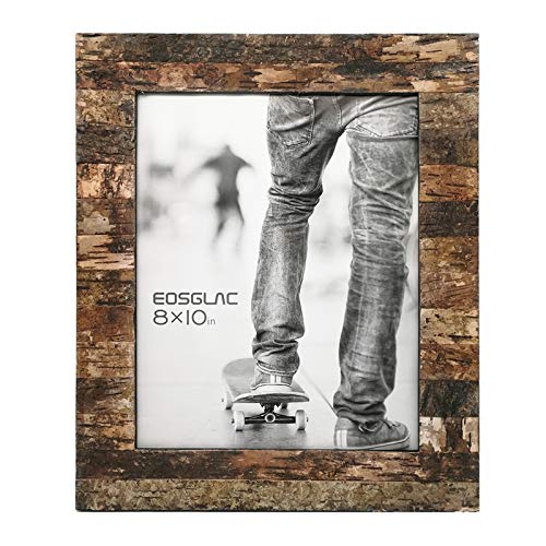 Eosglac Rustic 8x10 Wooden Picture Frame, Handmade with Real Birch Bark, Easel Back, Natural - Image 5