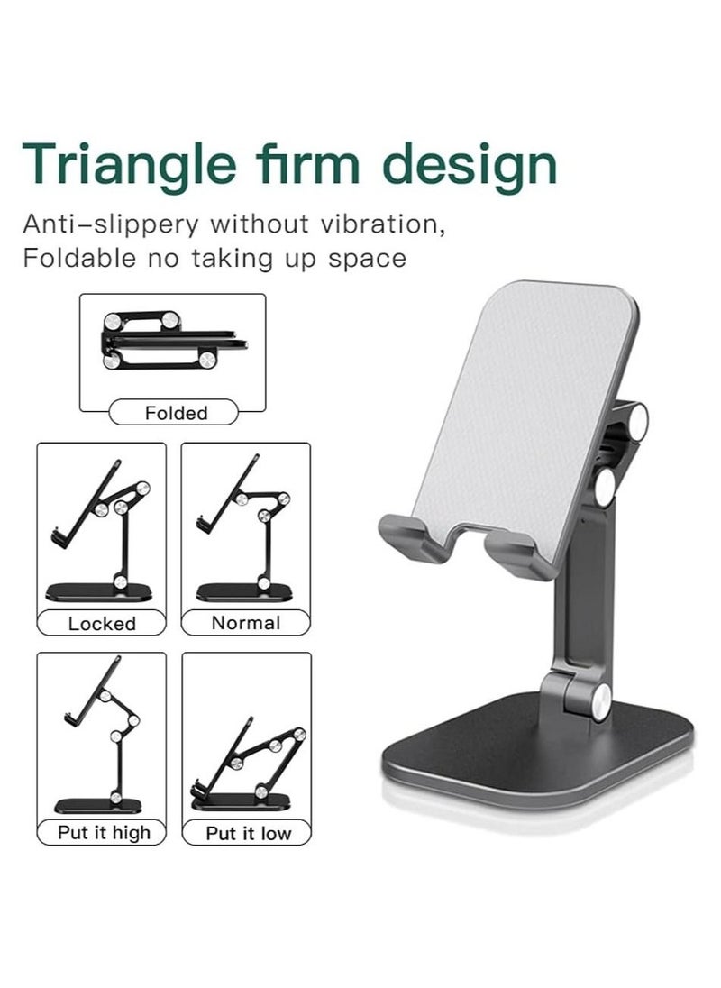 Phone Stand Adjustable Mobile Phone Holder Desktop Tablet Mount Compatible with iPhone 12/12 Pro Max 11 Pro Max XS XR, iPad Pro, Galaxy S20 Ultra S10 Plus S9 Note 10 Note 9, - Image 2