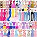 ENOCHT 18 Set Doll Clothes Includes 8 Fashion Dresses 2 Long Evening Dress 2 Sequin Dresses 6 Tops 2 Pants 2 Skirts 2 Shorts Casual Outfits for 115 Inch Girl Dolls - Image 2