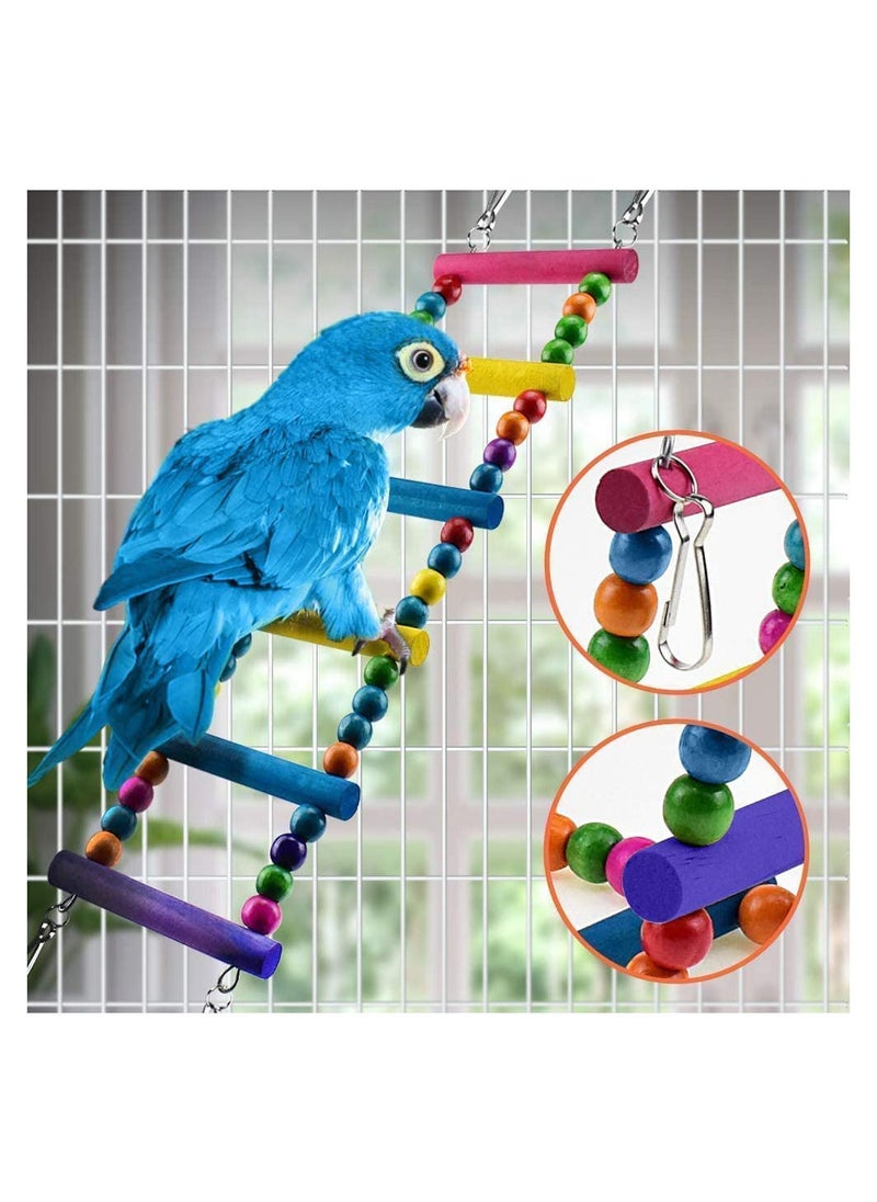 MissTiara - 10-Pack Bird Parrot Ladder Hanging Bell Swing Cage Toys- Budgie, Cockatiel, Conure, Finch, Small Parakeet, African Grey Parrot, Canary - Image 1