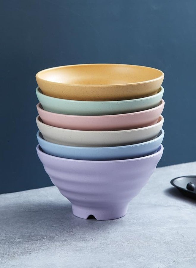 Clovis Wheat Straw Big Cereal Bowls - Resuable Bowls for Kitchen, Microwave and Dishwasher Safe, for Soup, Oatmeal, Ramen, RV, Camping, Kids, College Dorm Room (Purple, 25 x 10 CM, Pack of 6) - Image 5