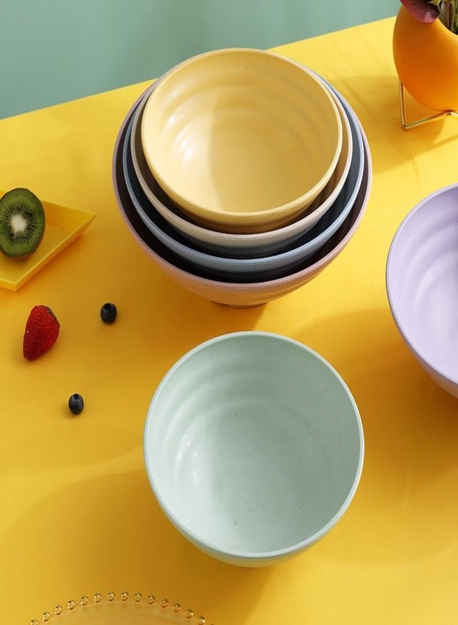 Clovis Wheat Straw Big Cereal Bowls - Resuable Bowls for Kitchen, Microwave and Dishwasher Safe, for Soup, Oatmeal, Ramen, RV, Camping, Kids, College Dorm Room (Purple, 25 x 10 CM, Pack of 6) - Image 4