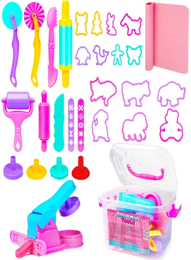 Toyze مجموعة أدوات عجين للأطفال الصغار، إكسسوارات عجين لطيفة مع عصا فرد العجين، حصيرة عجين، صندوق تخزين، ألعاب حفلات للأطفال من عمر 2-4 و3-5 و4-8 سنوات، ألعاب تعليمية هدية لأعياد الميلاد والكريسماس للأولاد والبنات - Image 1