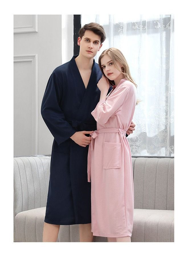 HOMESTAR Fashion Waffle Weave Bathrobes, Couple Robes, Kimono Robes with Soft Shine Pockets Bathrobes Bathrobe Pajamas Bath Towels, Bathroom, Resort Hotel Spa, Great for After Shower or Swim - Image 3