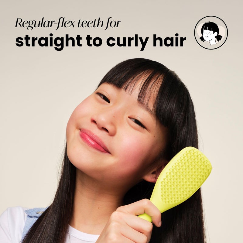 Tangle Teezer Ultimate Detangler Brush, Eliminates Knots & Reduces Breakage, Travel-Size Mini Hair Brush for Straight to Wavy Hair Types, Hyper Yellow - Image 3
