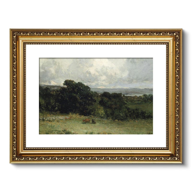 ARPEOTCY ARPEOTCY Vintage Gold Framed Wall Art  11x14 Inch Pastures Landscape Retro Picture Paintings  Antique Frame Canvas Artwork  Victorian Picture Photo Frame Wall Decor for Gallery Bathroom Bedroom  - Image 1