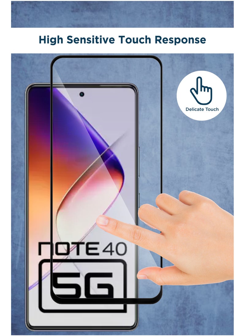 Generic - واقي شاشة زجاجي عادي زجاج مقوى لهاتف إنفنكس نوت 40 5G - أسود - Image 1