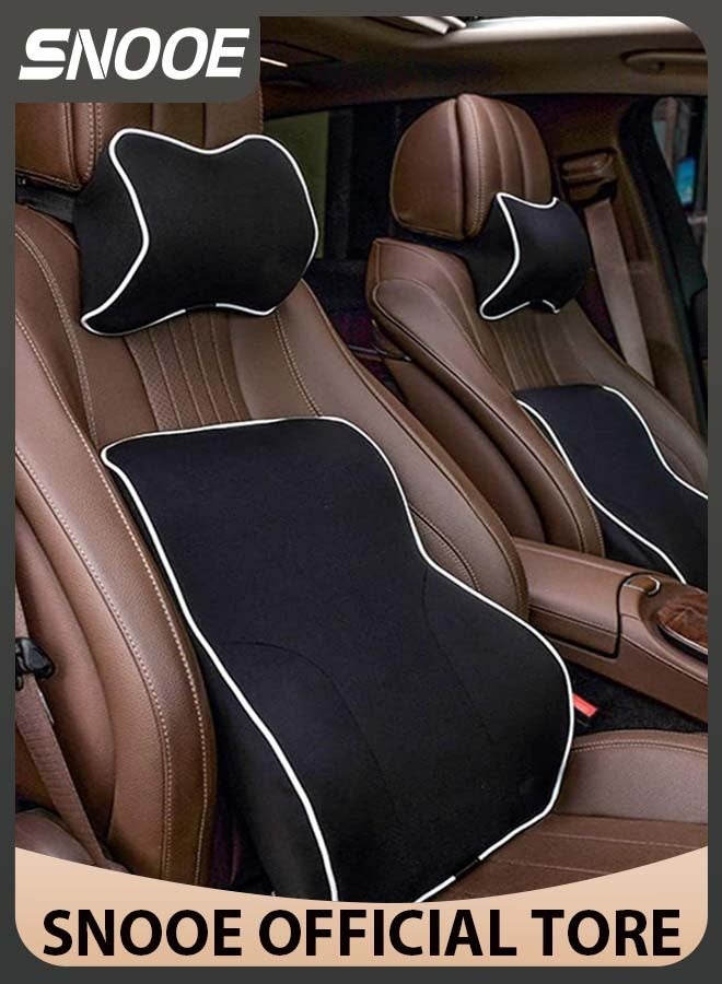 Snooe Car Lumbar Support Back Cushion and Neck Pillow Set - Image 1