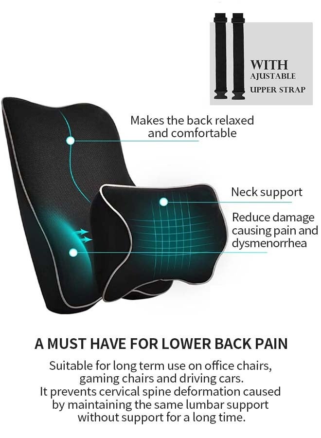 Snooe Car Lumbar Support Back Cushion and Neck Pillow Set - Image 3