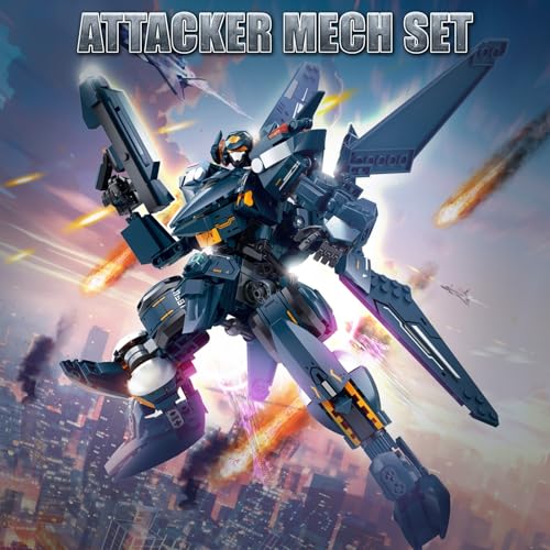 HIGH GODO Attacker Mech Robot Transforming Building Blocks Set for AdultsCity Warrior Justice Hero Soldier Mech Model Building Kit Cool Creative Robots Toys Gift for Teens 569 Pieces - Image 5