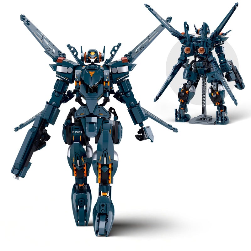 HIGH GODO Attacker Mech Robot Transforming Building Blocks Set for AdultsCity Warrior Justice Hero Soldier Mech Model Building Kit Cool Creative Robots Toys Gift for Teens 569 Pieces - Image 3