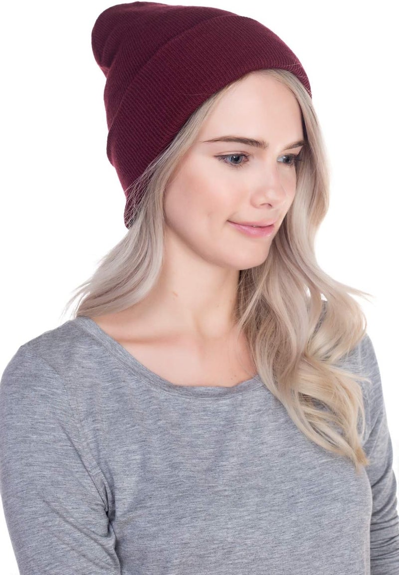 Top Level Beanie Men Women - Unisex Cuffed Plain Skull Knit Hat Cap - Image 3