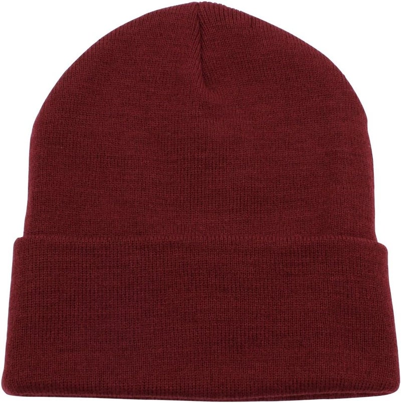 Top Level Beanie Men Women - Unisex Cuffed Plain Skull Knit Hat Cap - Image 1