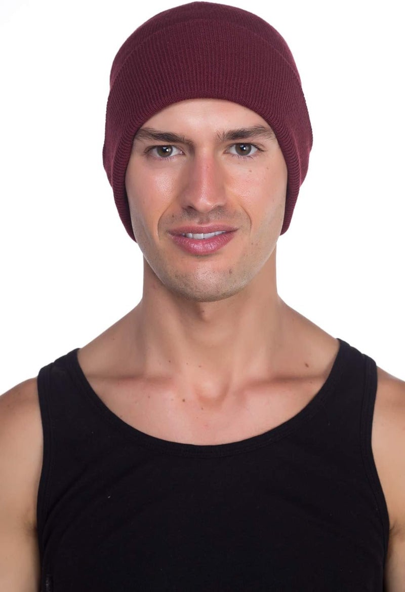 Top Level Beanie Men Women - Unisex Cuffed Plain Skull Knit Hat Cap - Image 4