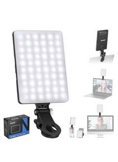 NEEWER LED Selfie Light with Front & Back Phone Clip, High Power 60 LED 2000mAh Rechargeable CRI 95+, 3 Light Modes, Portable Clip on Light for Phone/Tablet/Laptop, Zoom Call TikTok Video Fill Light