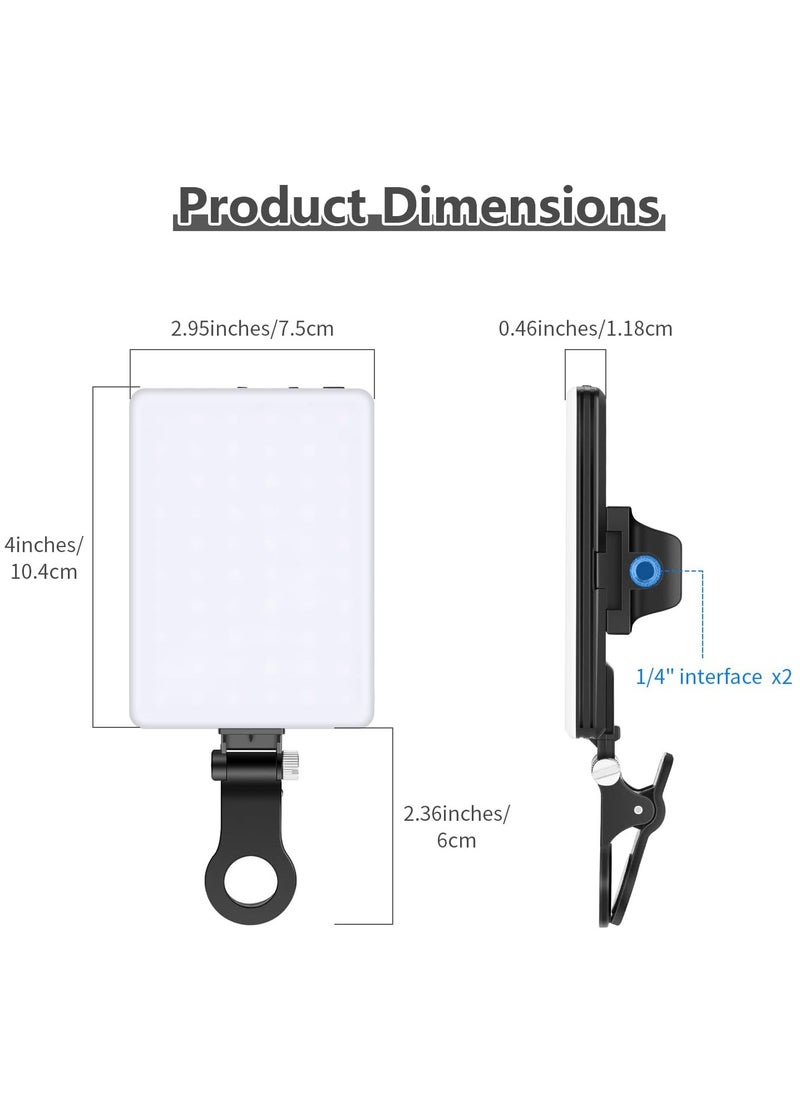 Neewer - NEEWER LED Selfie Light with Front & Back Phone Clip, High Power 60 LED 2000mAh Rechargeable CRI 95+, 3 Light Modes, Portable Clip on Light for Phone/Tablet/Laptop, Zoom Call TikTok Video Fill Light - Image 1