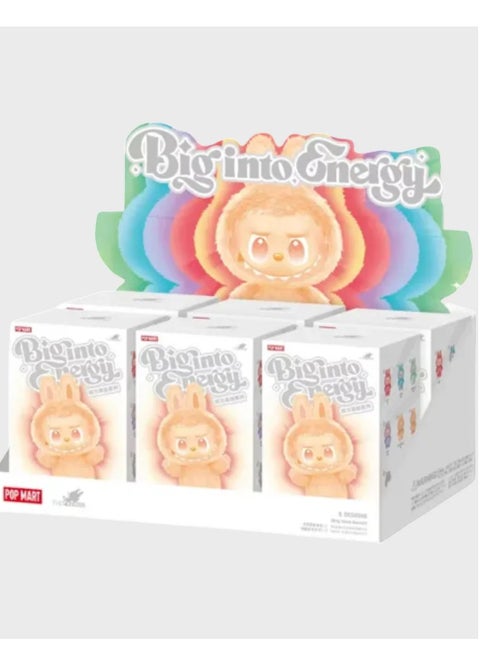 Box of 6 Labubu THE MONSTERS BIG INTO ENERGY Series - Complete Set of 6 Unique Vinyl Plush Pendants - Full Collection Blind Box | Officially Licensed Kawaii Art Toy Collectibles | High-Energy Designer Toy Figures for Display, & Gifts