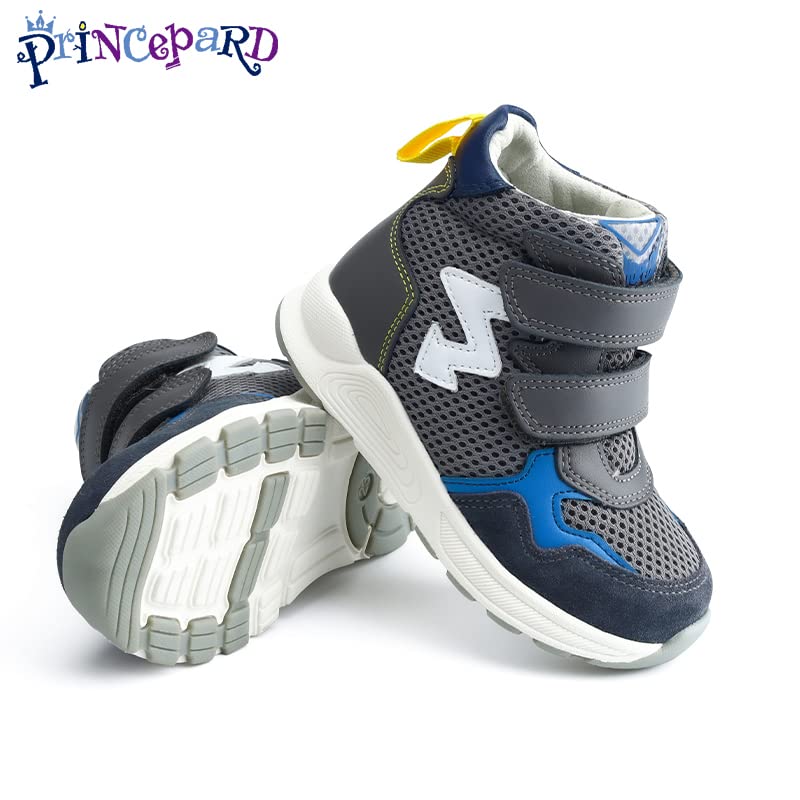 princepard Orthopedic Shoes for Kids with Arch & Ankle Support for Girls and Boys' Flat Foot,High Top Corrective Sneakers,Anti-Slip Soles Grey - Image 5