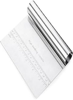 OR Stainless Steel Pizza Dough Scraper Cutter Kitchen Flour Pastry Cake Tool - Silver 