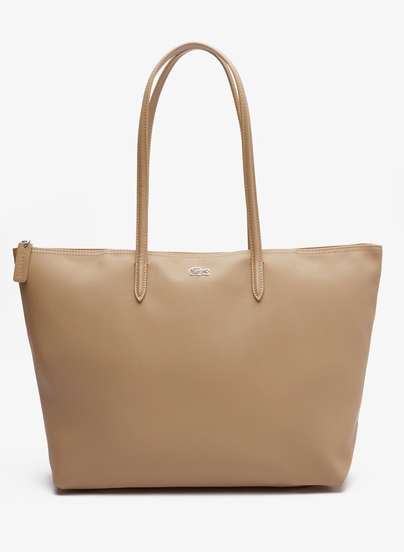 LACOSTE Women's Large 12.12 Concept Zip Tote Bag, Women's Handheld Shoulder Bag, Fashion Versatile Large Capacity Bag, Women's Shopper Tote Bag, 45cm * 30cm * 12cm-Beige - Image 1