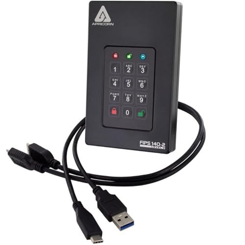 Apricorn 2TB Aegis Fortress L3- FIPS Level 3 Validated USB 3.0 Hardware Encrypted Portable Drive (AFL3-2TB) , black - Image 1
