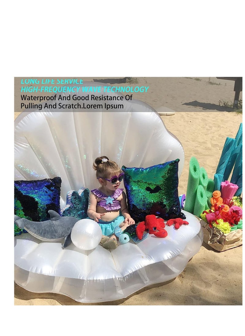 Y&D - Inflatable Seashell Swimming Pool Floating Ball Giant Bed Mattress Beach Seashore Shell Shaped Water Sofa Air Cushion - Image 1