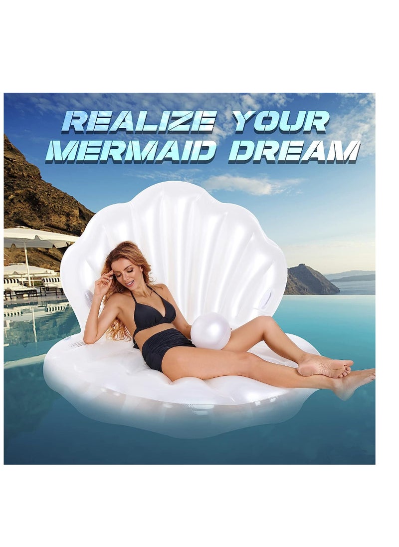 Y&D - Inflatable Seashell Swimming Pool Floating Ball Giant Bed Mattress Beach Seashore Shell Shaped Water Sofa Air Cushion - Image 1
