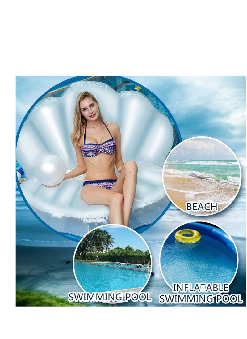 Y&D - Inflatable Seashell Swimming Pool Floating Ball Giant Bed Mattress Beach Seashore Shell Shaped Water Sofa Air Cushion - Image 1