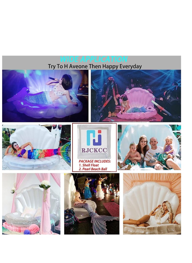 Y&D - Inflatable Seashell Swimming Pool Floating Ball Giant Bed Mattress Beach Seashore Shell Shaped Water Sofa Air Cushion - Image 1