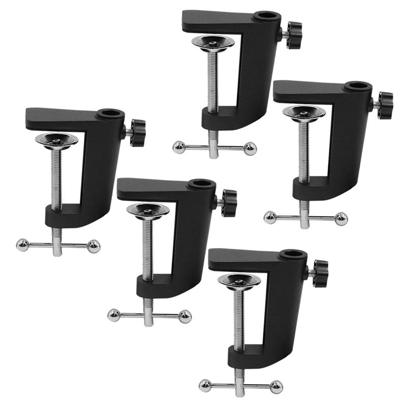 Adjustable Microphone Desk Mount Clamp Stand Black Aluminum Base Home Studio Broadcasting Podcast - Image 2
