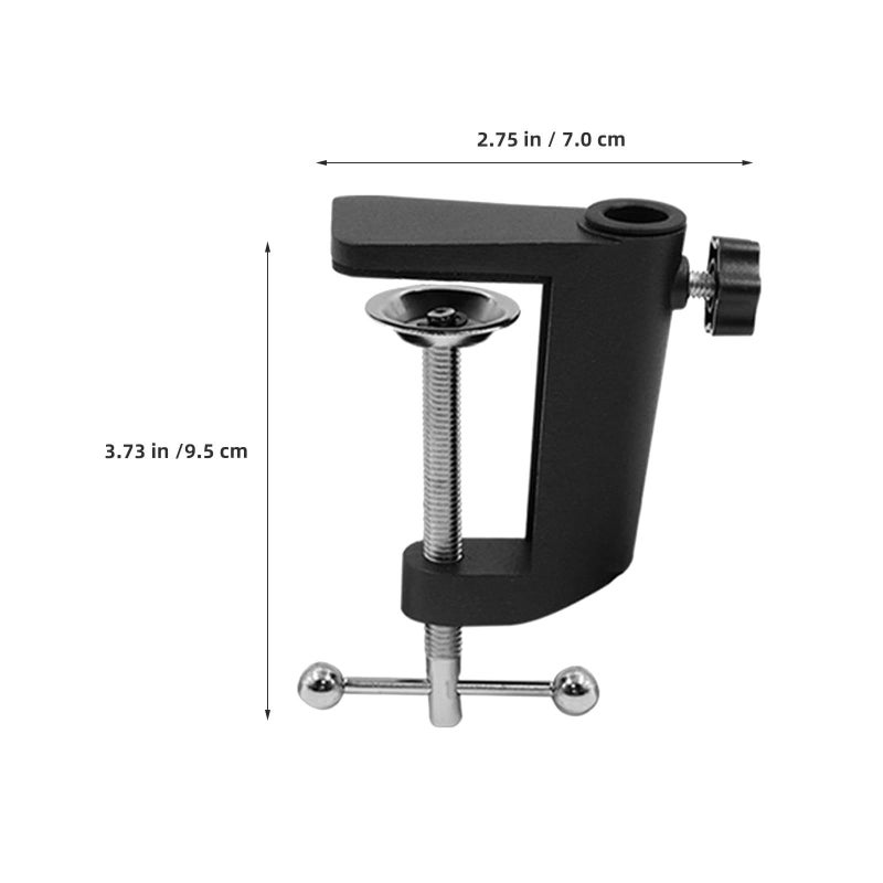 Adjustable Microphone Desk Mount Clamp Stand Black Aluminum Base Home Studio Broadcasting Podcast - Image 3